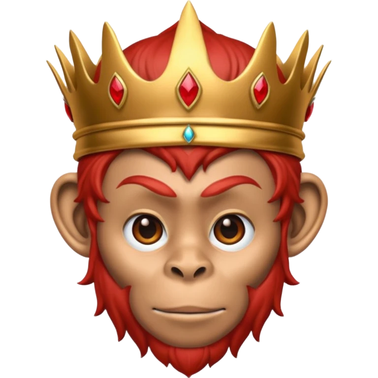 red monkey king with red crown emoji