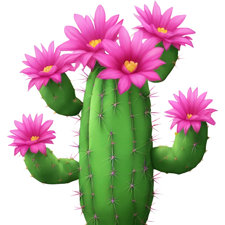 a cactus with pink flowers emoji