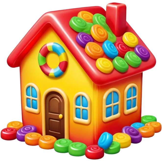 Candy land gummy  house  emoji