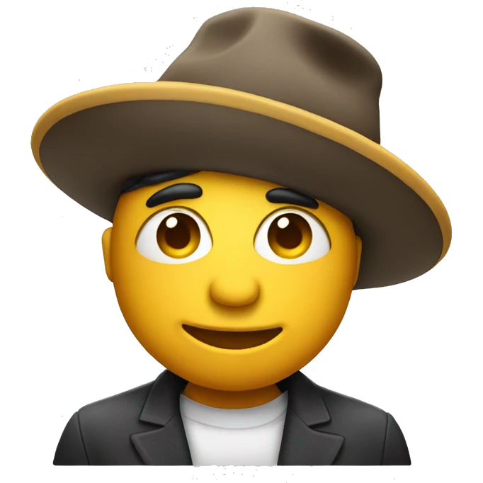 Rizz face emojie with a hat on emoji