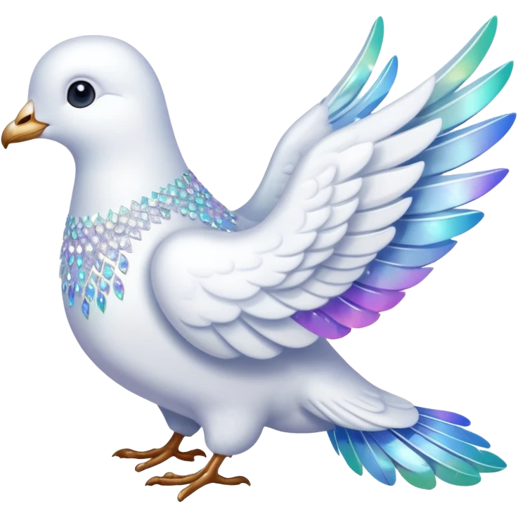 White Sparkly Dove emoji