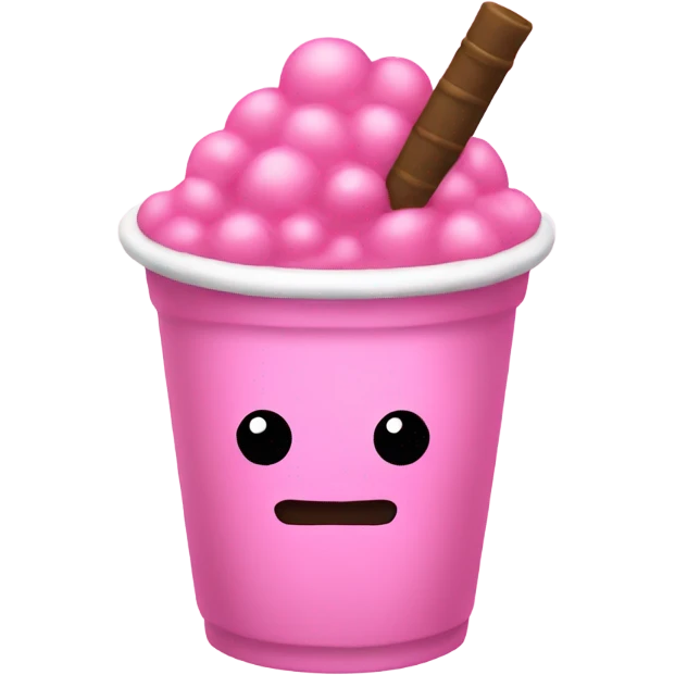 Pink boba emoji