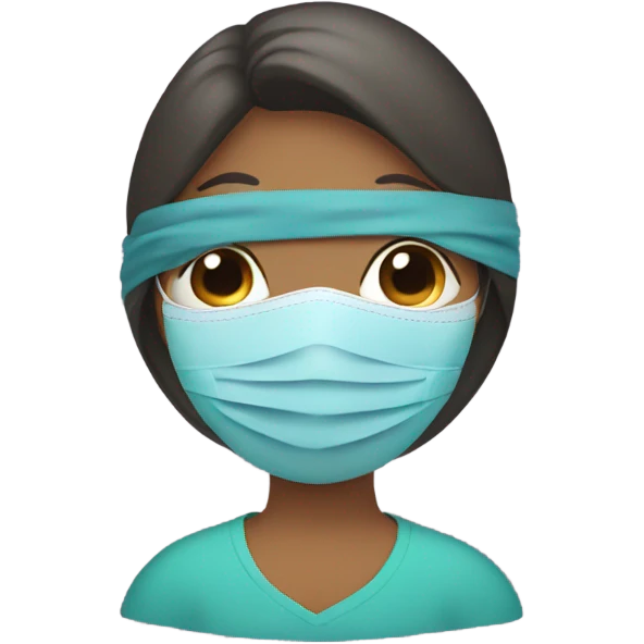 Mother with mask emoji