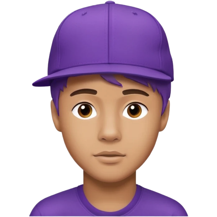 Justin bieber wearing purple cap emoji