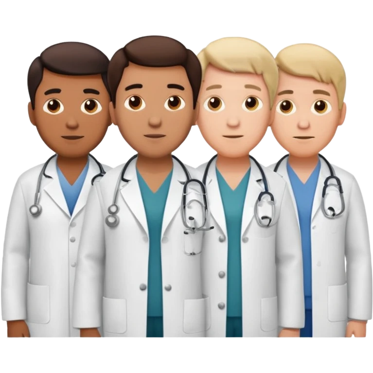 5 doctor staff all men  make some space between em emoji