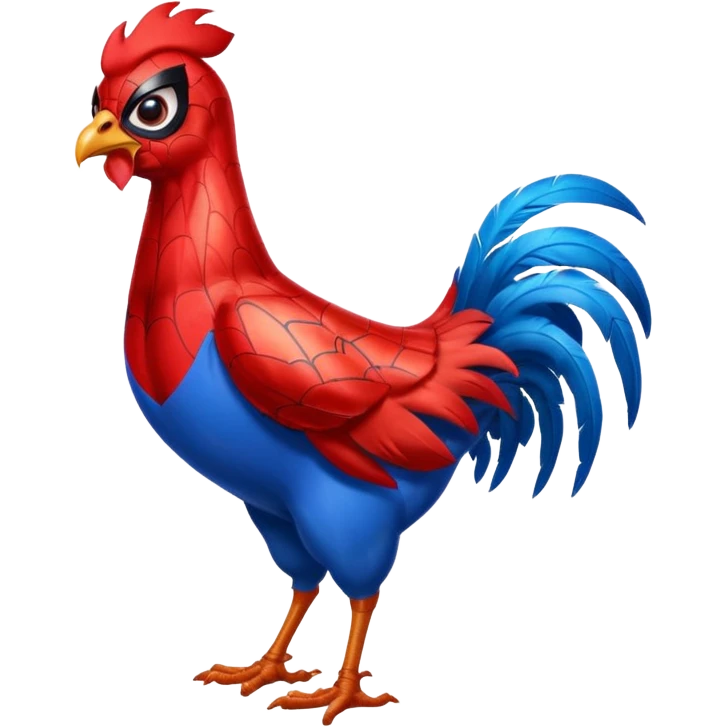 Spiderman but hes a chicken emoji