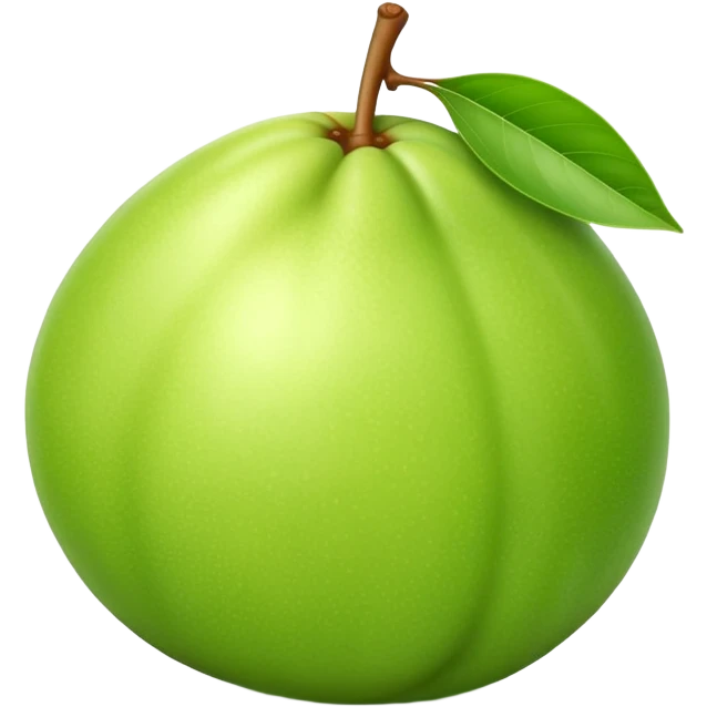 A whole green guava fruit with slight yellow tint emoji
