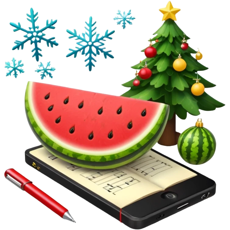 🍉📒🎼📵🎄❄️ emoji