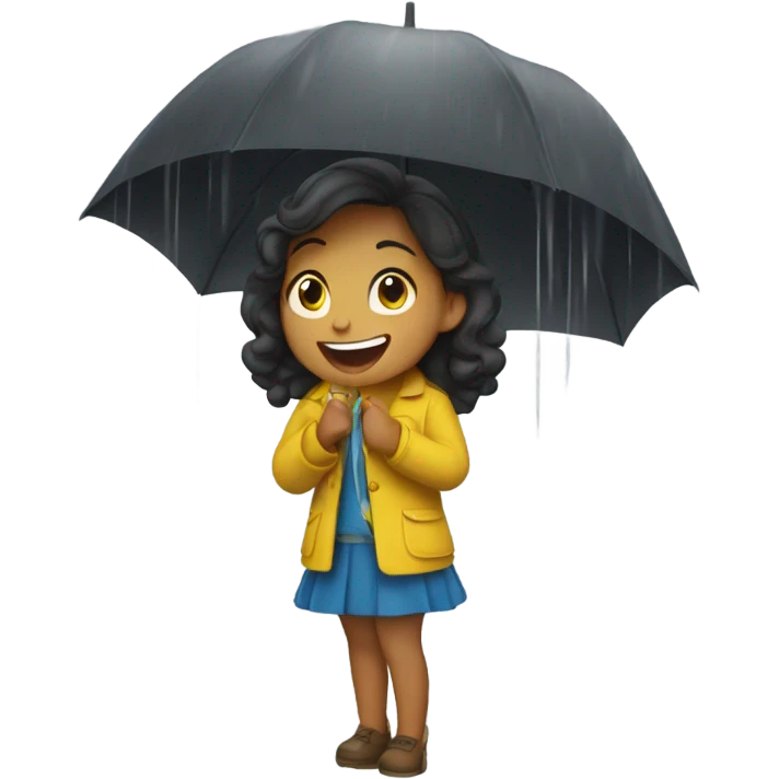 Girl singing in the rain emoji