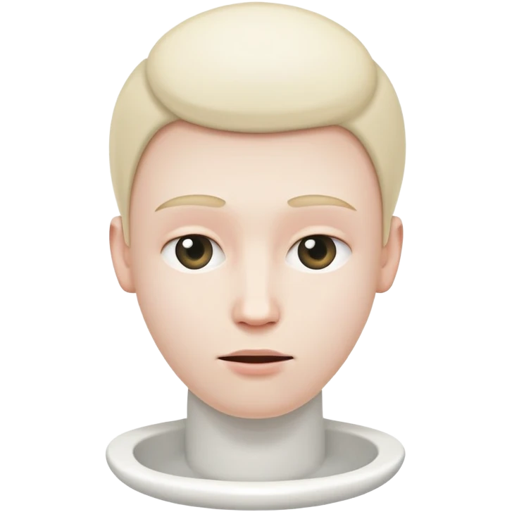 White toilet with a person's head visible in the bowl emoji
