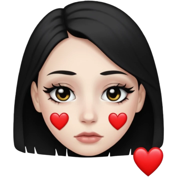 heart with dark tears and eyeliner emoji