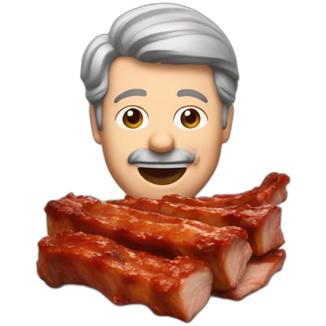 Ted lasso eating bbq ribs emoji