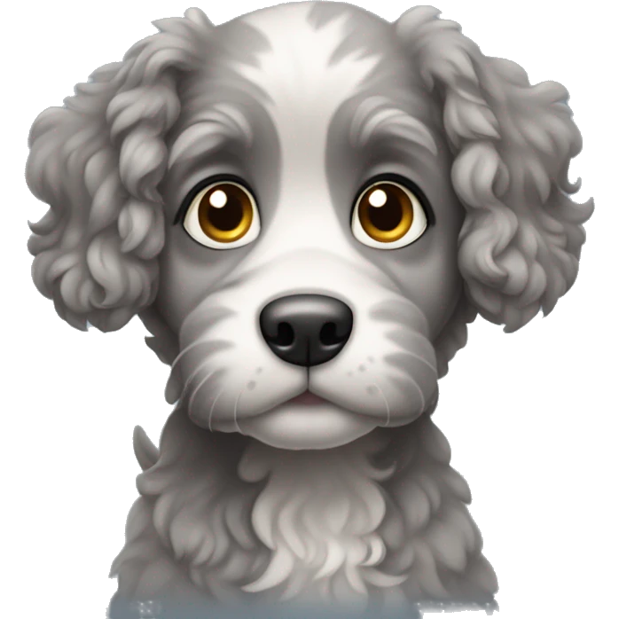 Curly gray puppy emoji