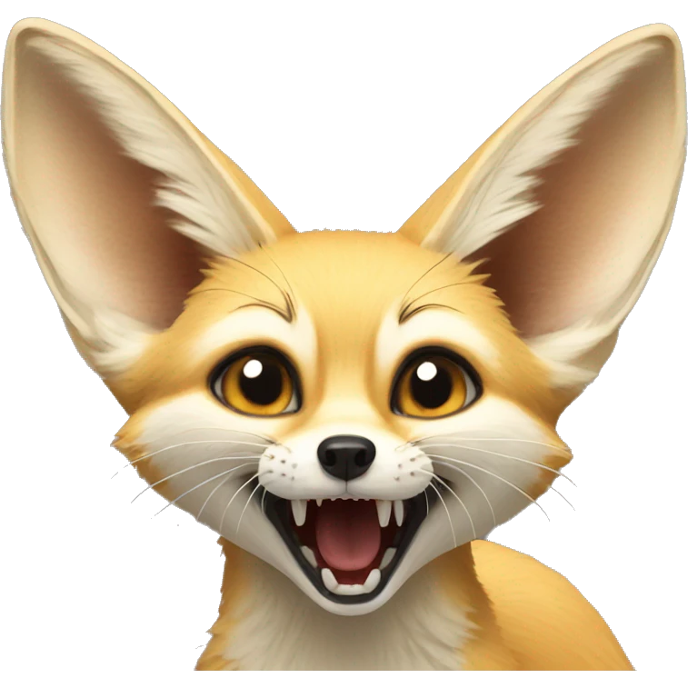 sideways facing fennec fox that's yelling emoji