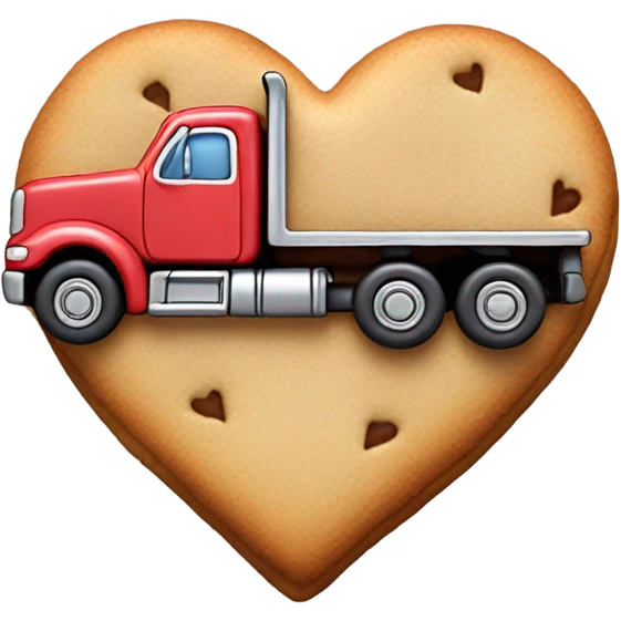 cookie heart with 18 wheeler emoji