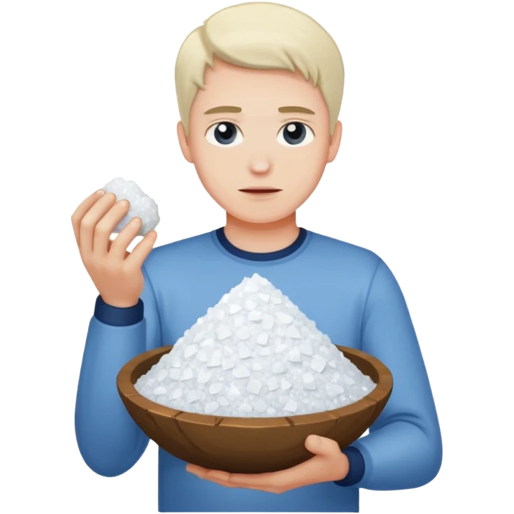 Man with mound of salt emoji