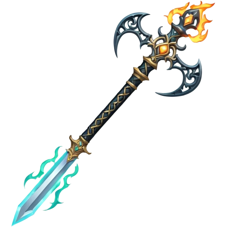 magical greatsword with a Eldritch black fire powers in it emoji