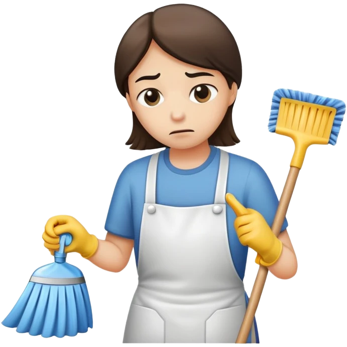 sad cleaning emoji
