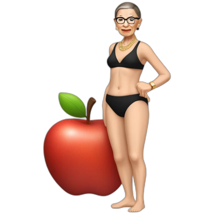 ruth bader ginsburg wearing only a bikini (full body, apple ios17) emoji