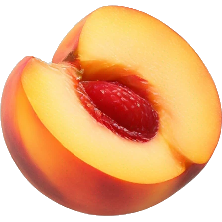 Peach cut in half with cream emoji