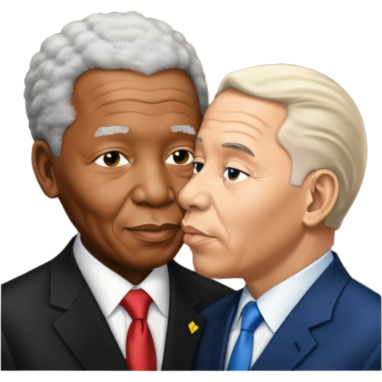 (Nelson Mandela) kissing (Benjamin Netanyahu) emoji