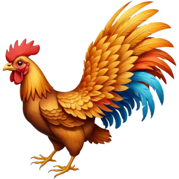 rooster flying glider emoji