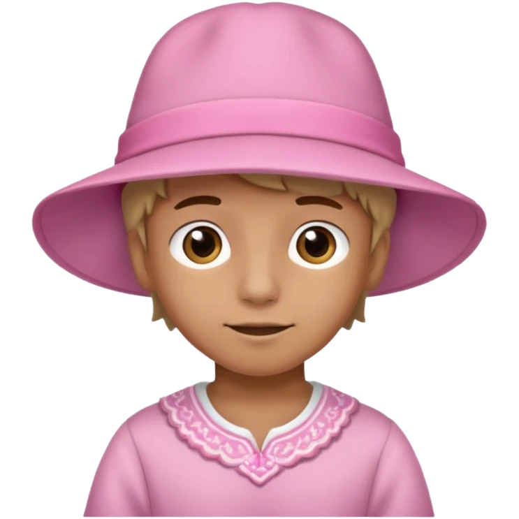 pink hatt and dress  man boy emoji
