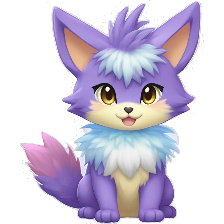 Anthro Scalie Fluffy Cool Cute Magical Shiny Colorful Pastel Sparkle Kemono-style Chibi Fantasy-Animal-Fakémon-Pokémon-Hybrid Fur Sona Aesthetic Full Body emoji