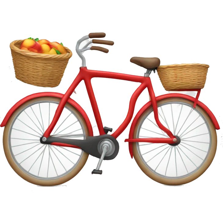 red bycycle with basket emoji