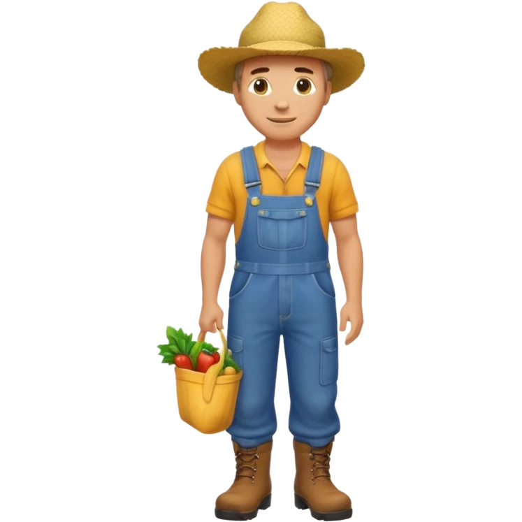 male farmer lower body with overalls and boots, emoji style emoji