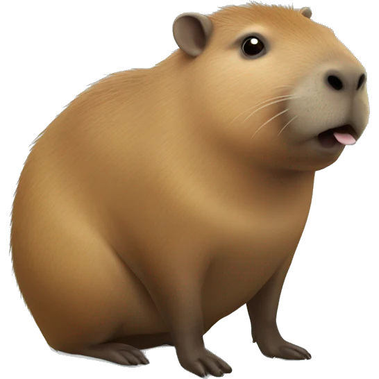 Capybara in toilet room poops emoji