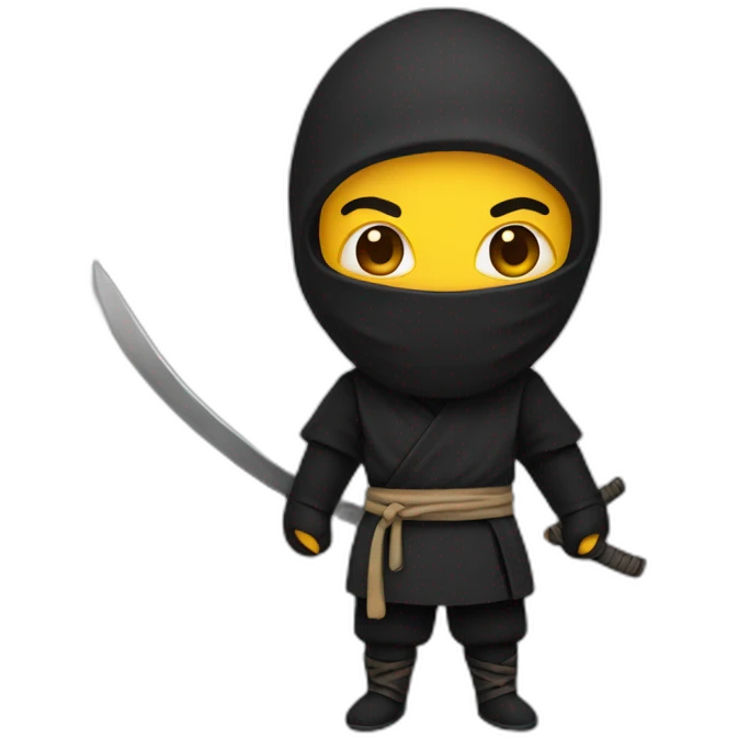 Ninja with small dark body emoji