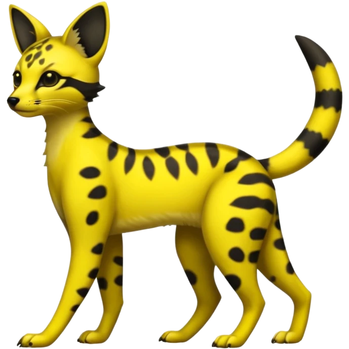 Neon yellow Umbreon-Genet-Civet-Bastet-Cheetah-Hybrid (Full body) with black markings emoji
