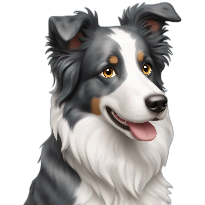 Border collie bleu merle emoji