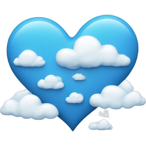 bkue heart with clouds emoji