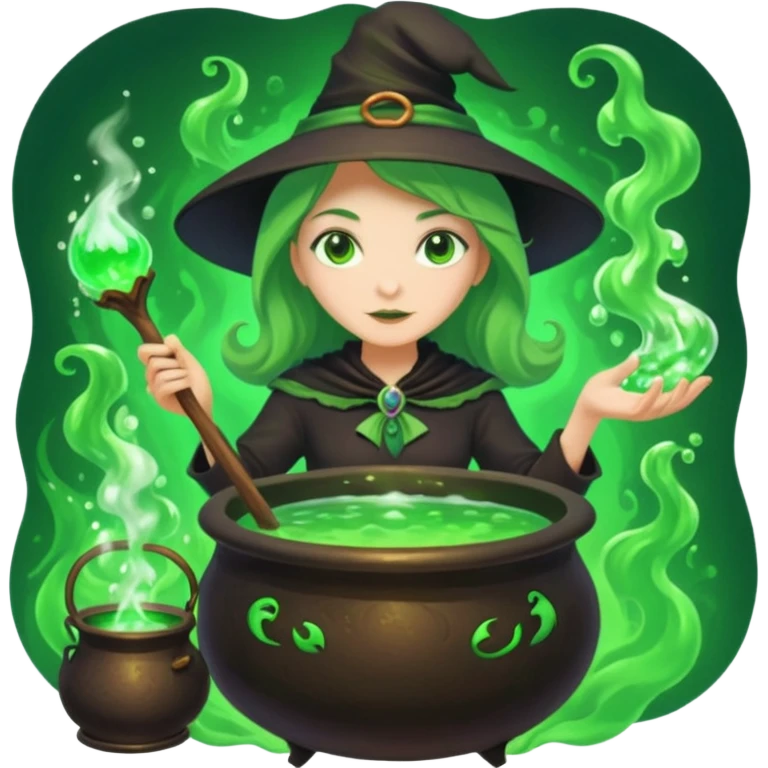 green witch cooking potion emoji