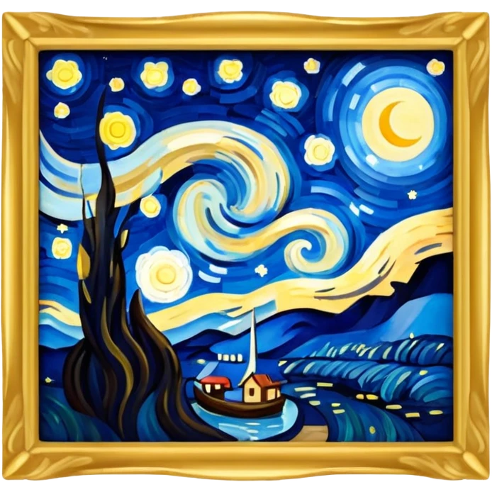 The Starry Night painting frame emoji