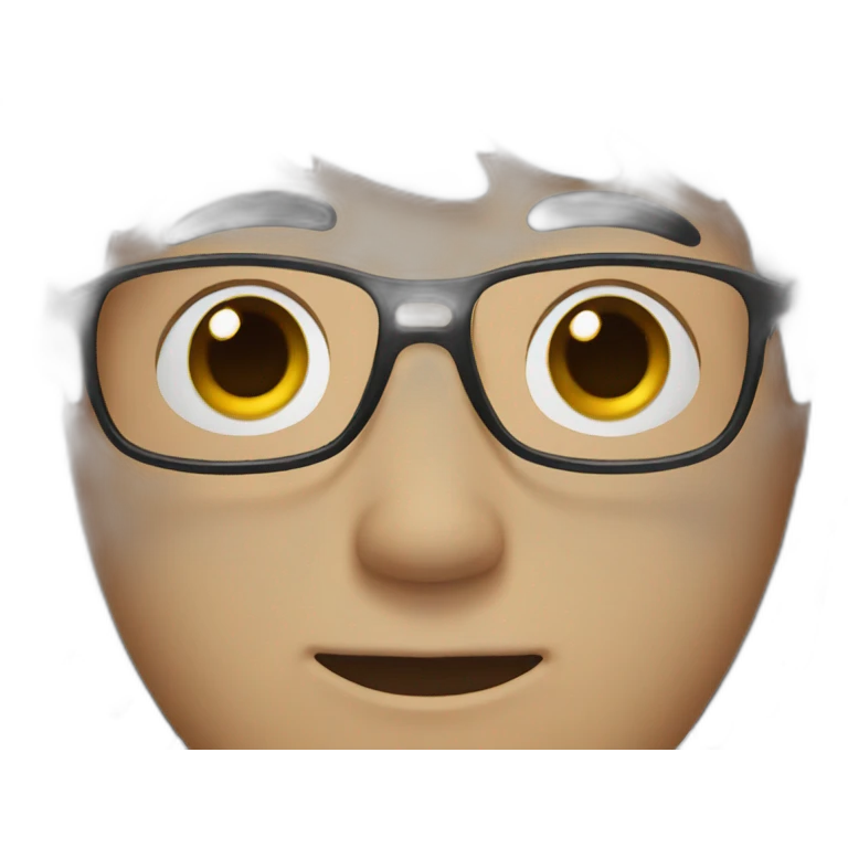 white guy with glasses and black hair emoji