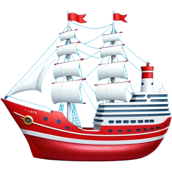 red glitter ship emoji