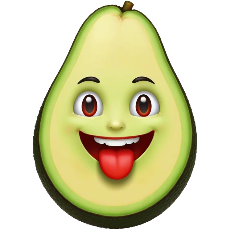 aguacate con labios grandes y rojos  emoji
