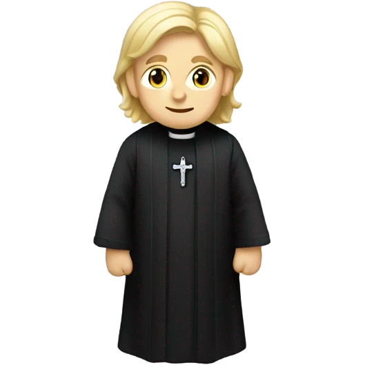 blond Vicar wearing black standing emoji