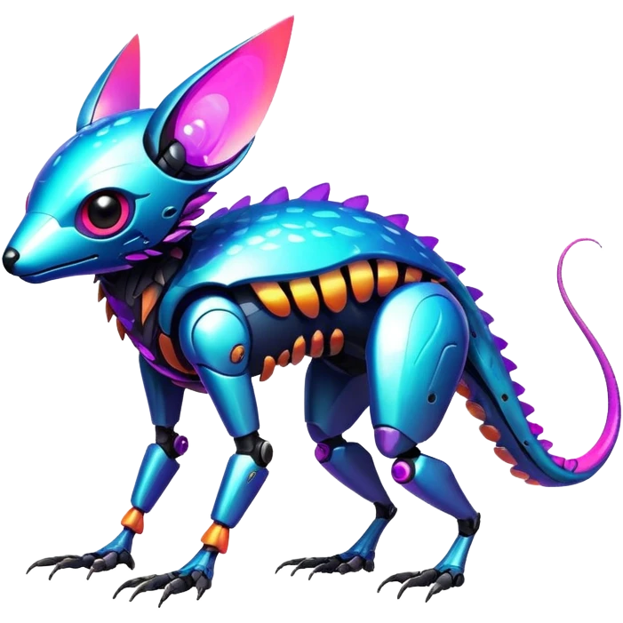  exotic shiny colorful futuristic modern cyber-Fakémon-Digimon-Trico-Vernid-creature emoji