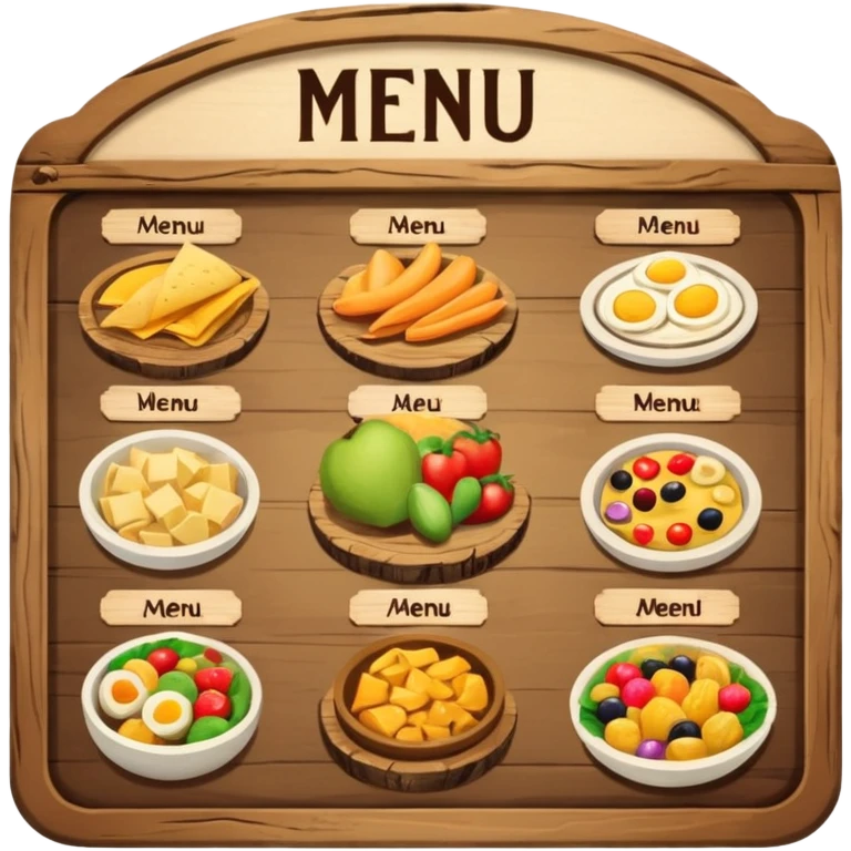 Menu food board emoji