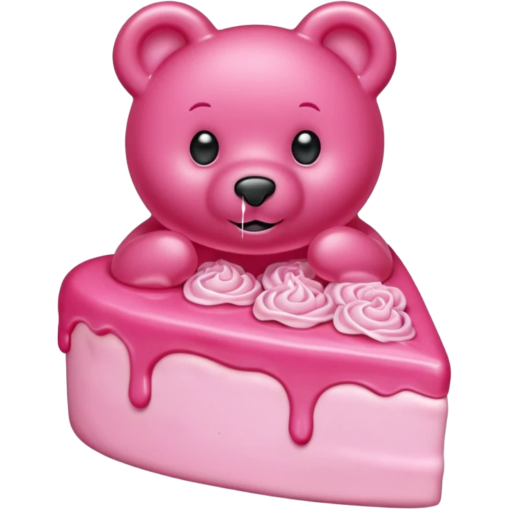 transparent pink gummy bear heart pink  cake  emoji