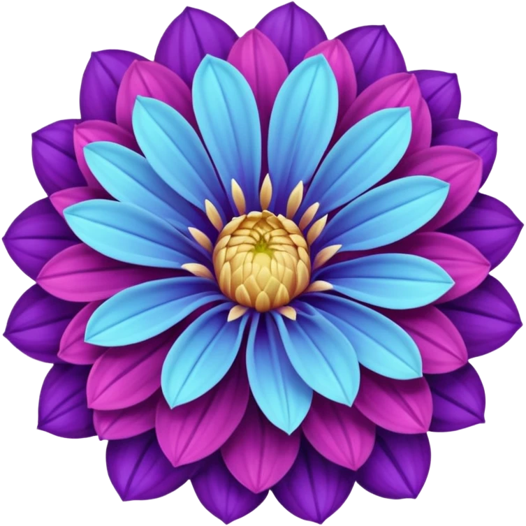 super realistic pink purple blue dahlia emoji