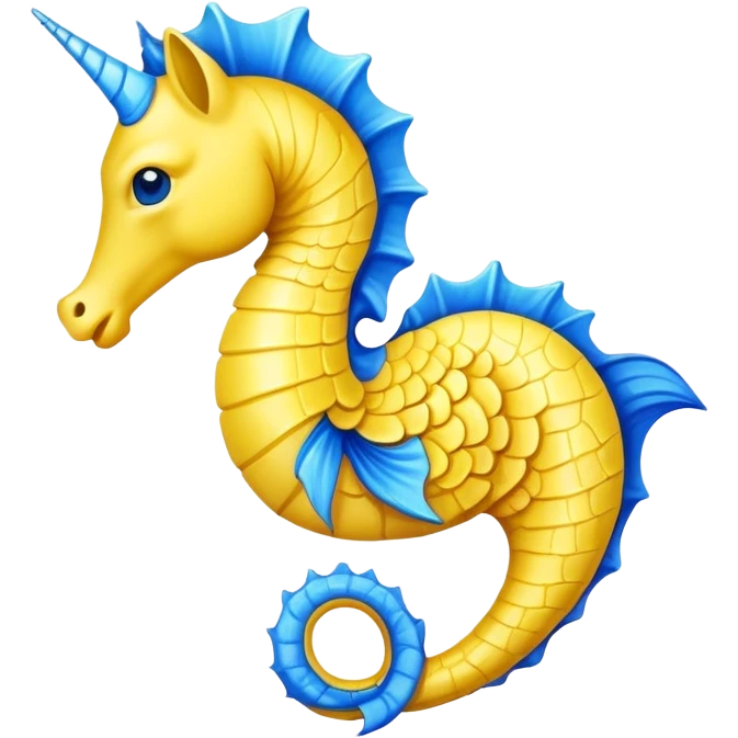 Hippocampe jaune et bleu  emoji