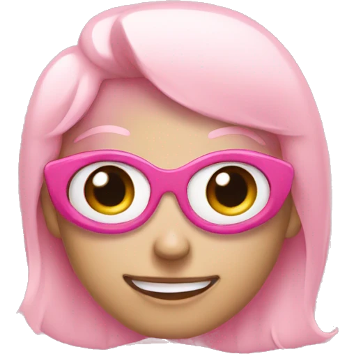 Heart eyes pink emoji