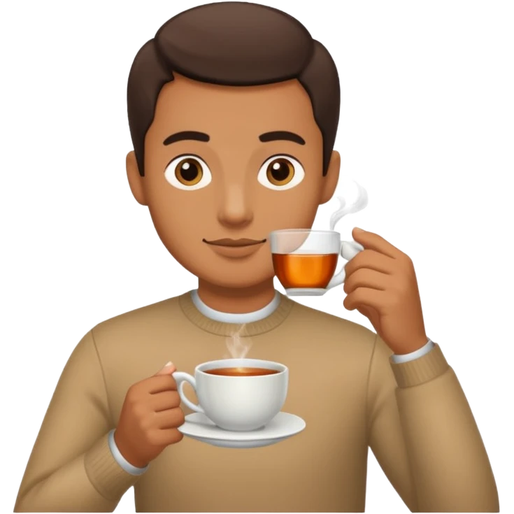Man drinking tea emoji
