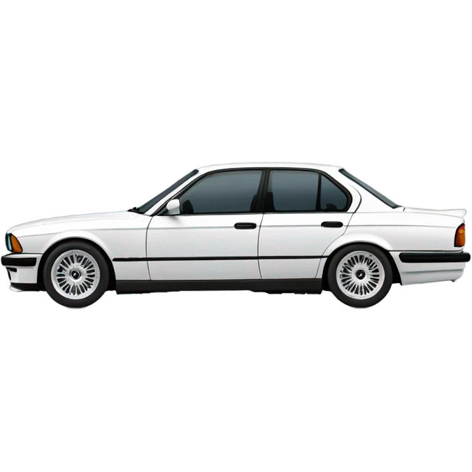 Bmw e32 black side view black interior v8  emoji