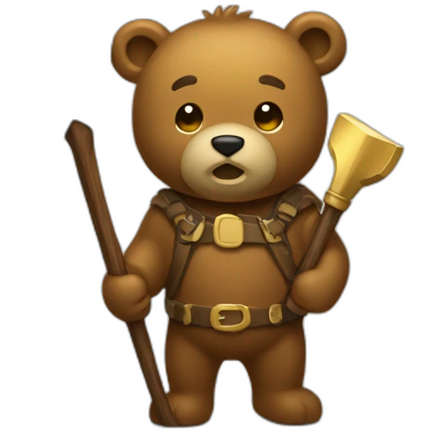 bear with pickaxe gold emoji